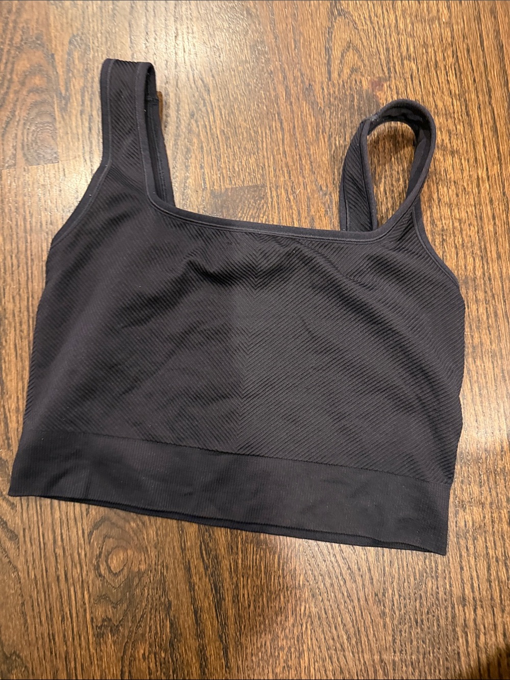 All in motion Black Ribbed Seamless Crop Bralette - Women Intimates & Sleepwear